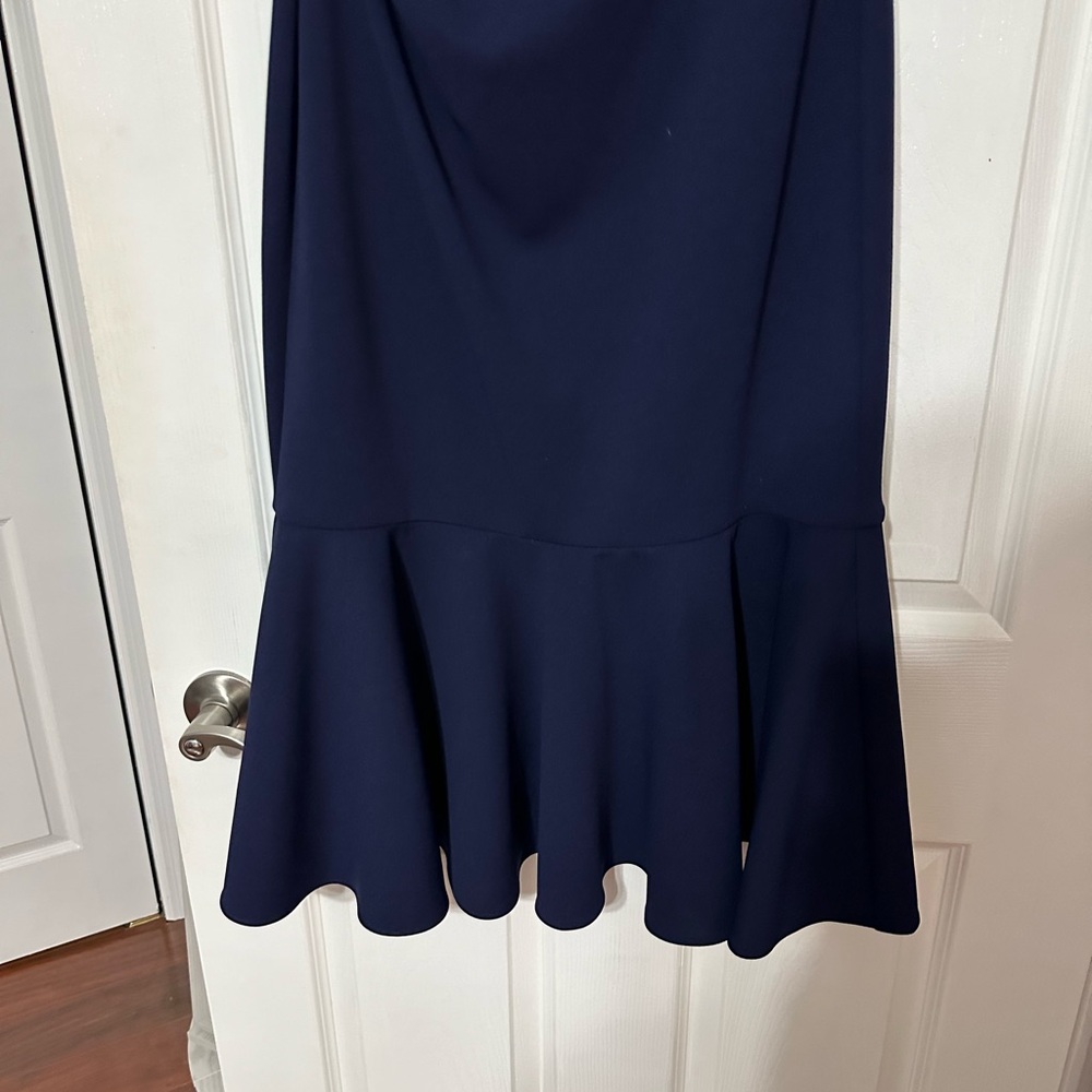 Vince Camuto Off Shoulder Crepe Flounced Cocktail Dress - Picture 3 of 15